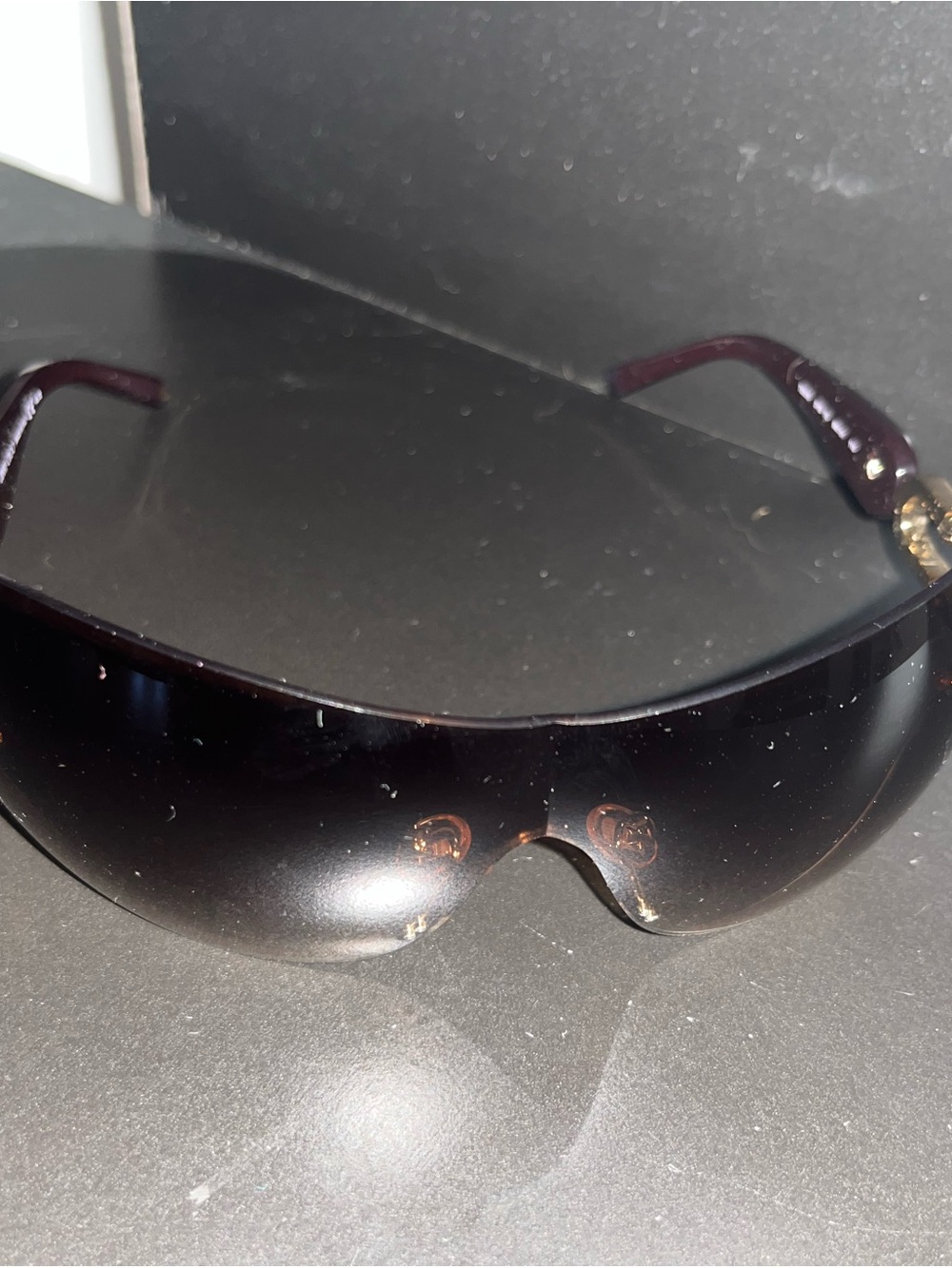 Jimmy Choo Dark Brown/Black Shield Sunglasses